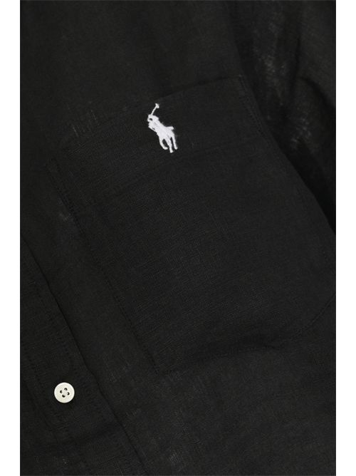 Camicia over in lino a maniche corte Black POLO RALPH LAUREN | 211A96160005